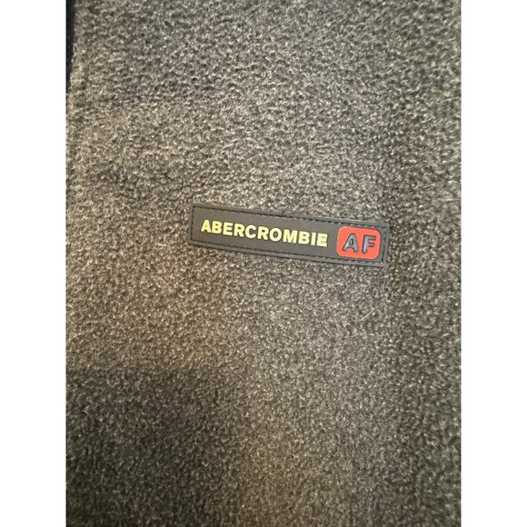 Vintage Abercrombie Mens Fleece Vest L Gray Black Nylon Polyester Made In Korea - Picture 3 of 8